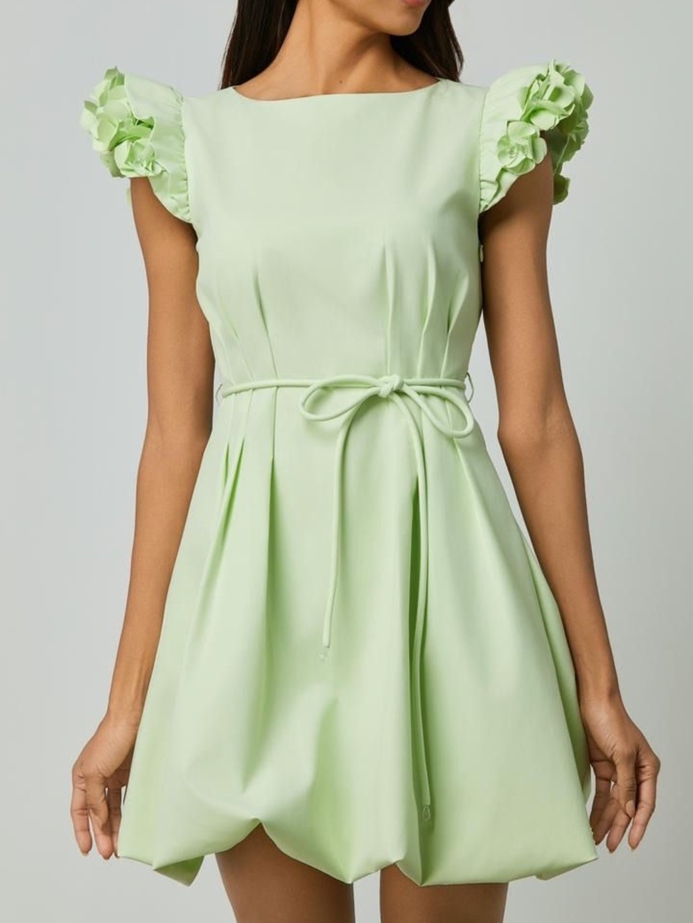 Femi 9 Green Dress Decorated With Rose